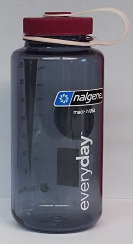 Nalgene Flasche 'Everyday Weithals' - 1 L, grau, Deckel rot-rosa
