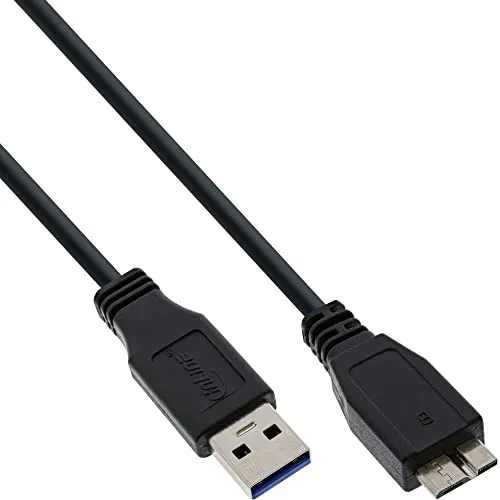InLine 35450 USB 3.0 Kabel, A an Micro B, schwarz, 5m