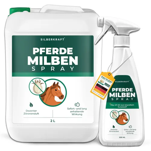 SILBERKRAFT Milbenspray für Pferde - Effektiver Milbenschutz für Pferde: Unser Spray vertreibt zuverlässig Milben und andere Parasiten aus Fell und Mähne. Einfache Anwendung und hohe Qualität aus Deutschland garantieren optimalen Schutz.