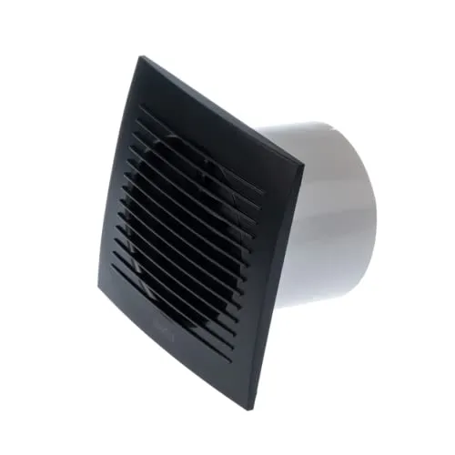 EUROPLAST Ø 100mm Badlüfter Timer/Nachlauf, Wandlüfter Leise Ventilator - Kunststoff - Anthrazit