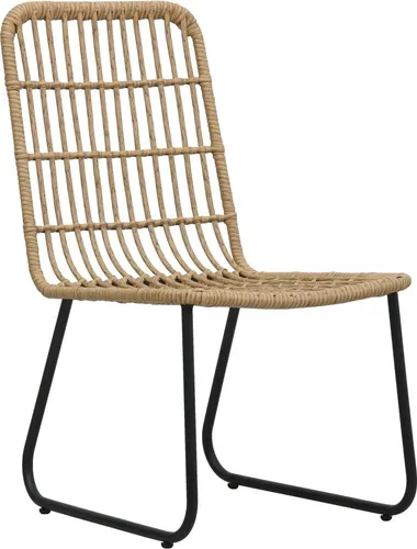 vidaXL Gartenstühle 2 Stk. Poly Rattan Eiche von vidaXL