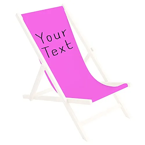 Ferocity Ersatz-Stoffbezug 131x44 cm Wechselbarer Liegestuhl Stoffbezug 100% Polyester für Holz-Liegestuhl Klappliegestuhl Personalisierbar Your Text Rosa [119]