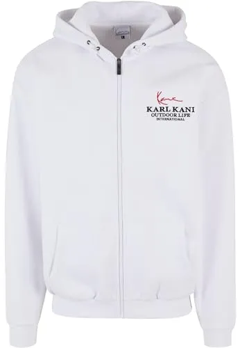 Karl Kani Herren KU241-001-1 Chest Signature Os Full Zip Hoodie M White