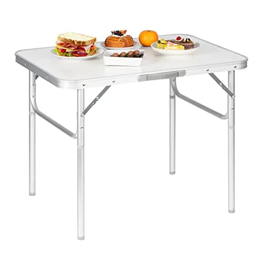 WOLTU Faltbarer Campingtisch mit Höhenverstellung - Praktischer Klapptisch aus Aluminium, leicht und transportabel, ideal für Balkon, Terrasse oder Picknick. Höhenverstellbar für vielseitige Nutzung als Laptoptisch oder Gartentisch.