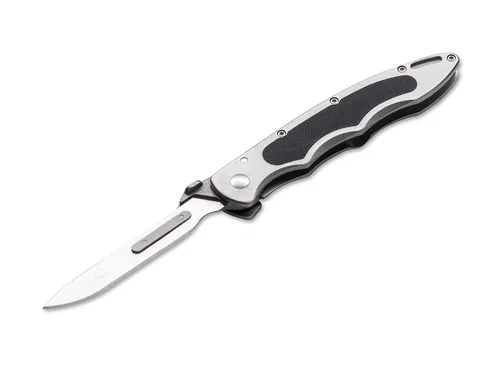 Havalon 01HV006 Herren Messer Piranta Original 7 cm, Grau - Klappmesser mit 7 cm Klinge, ideal für Outdoor-Aktivitäten und jagdliche Anwendungen, kompakt und leicht mit Framelock-Verschluss für sichere Handhabung.