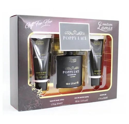 Stolz GmbH Pflege-Set Poppy Lace Geschenk-Duft-Set 3-teilig Hand & Body Lotion, Parfum, Dusc, 3-tlg.