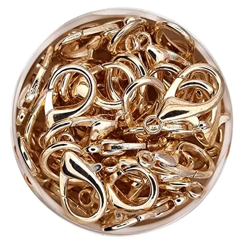 Karabinerverschlüsse 10 mm, 50 Stück, rose gold, Schmuckverschlüsse, Karabiner, Ketten Verschlüsse, Sprung Ring Schmuck Basteln Schmuckherstellung Karabiner Verschluss