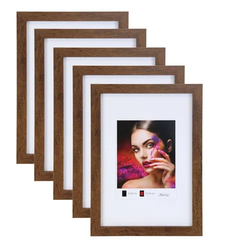 IDEAL TREND 5er Set Holz Bilderrahmen Braun 20x30 cm von IDEAL TREND