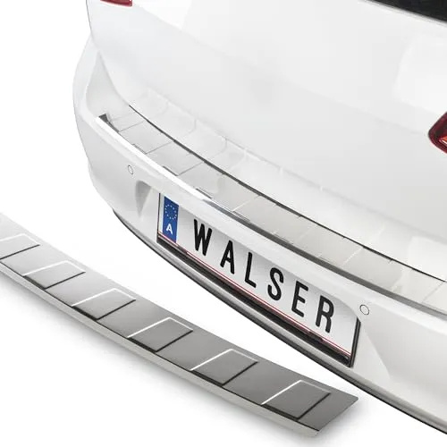 Walser Premium Ladekantenschutz für Skoda Octavia III (5E5, 5E6) 2017-Heute, 100% maßgeschneiderter Kantenschutz Edelstahl Proguard, Kofferraum Stoßstangenschutz Auto Made in Europa Silber