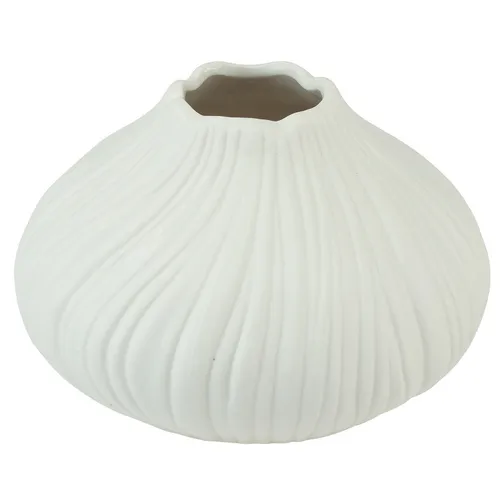 Keramik Blumenvase Weiß Zwiebelform Ø13cm H13,5cm 2er-Set, 2 Stück