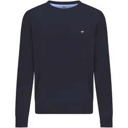 FYNCH-HATTON Herren Strickpullover XXL in Navy - Herren-Pullover aus 100% Baumwolle, atmungsaktiv und pflegeleicht. Casual Schnitt mit Logostickerei, ideal für lässige Outfits.