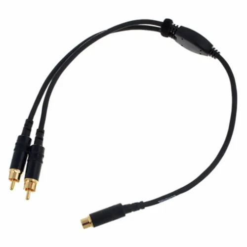 Cordial INTRO CFY 0,3 ECC Y-Adapter 0,3m schwarz - Hochwertiges Y-Adapterkabel mit goldenen REAN Cinchbuchsen, ideal für HiFi-Anwendungen und optimale Signalübertragung