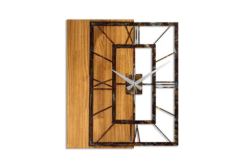 Holz Wanduhr Natur Dekoration Walnussbraun - Elegante Wanduhr aus 100 % Holz in Walnussbraun, mit robustem Metall-Ziffernblatt. Ideal zur Verschönerung Ihres Wohnraums und für präzise Zeitmessung.