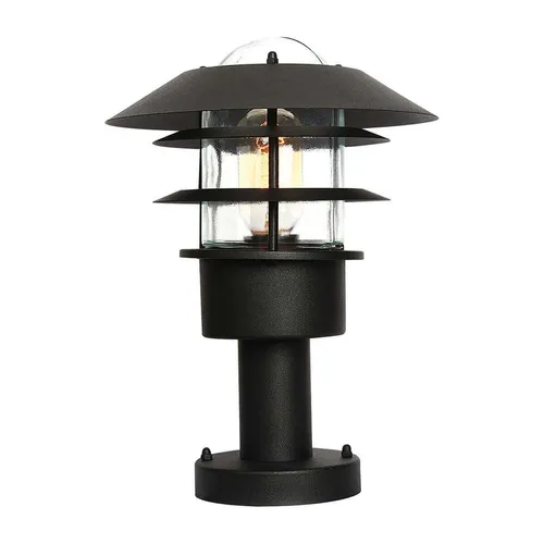 Elstead Helsingor Außen-Stehleuchte E27 31cm Schwarz IP44 - Wetterfeste Stehleuchte für den Außenbereich, ideal für Garten und Terrasse, mit modernem Design und IP44-Schutz.