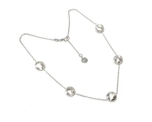 Edelschmiede925 Armband herrliches Kugelcollier in 925/- Sterling Silber rhod matt 43 u 46cm