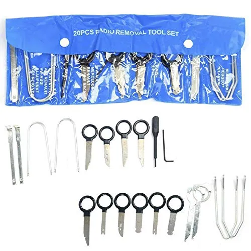 FreeTec 20tlg Radio Ausbau Werkzeug, Autoradio Ausbauwerkzeug, Radio Demontageset für Mercedes-Benz BMW VW Audi