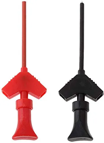 DollaTek 2Pcs Mini Clamp Prüfspitze SMD SOIC IC Multimeter - Rot + Schwarz