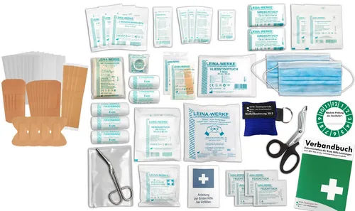 WM-Teamsport Erste-Hilfe-Set Füllung DIN 13157 PLUS 1B m. Beatmungshilfe + PFLASTERSET (28-tlg)