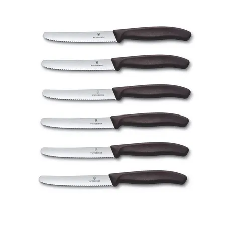 Victorinox Tafelmesser 6 Stück Swiss Classic Limited Edition Grau Braun Tomatenmesser