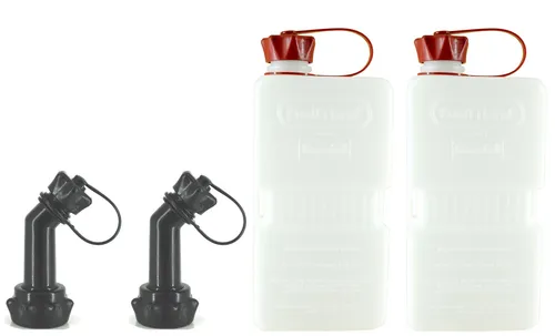 2x FuelFriend®-PLUS CLEAR 1,5 Liter Mini-Reservekanister+Füllrohr verschließbar