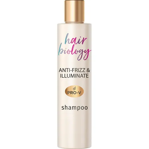 Pantene Hair Biology De-Frizz & Illuminate Shampoo 250 ml - Shampoo für trockenes und gefärbtes Haar, das Frizz reduziert und für strahlenden Glanz sorgt. Ideal für geschmeidiges, vitales Haar.