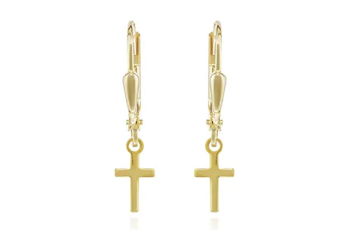 NKlaus Paar Kreuz Brisur Ohrhänger 333 Gelb Gold 8 Karat - Elegante Brisur Ohrhänger aus 333 Gelbgold mit hochglanzpolierter Oberfläche, ideal für stilbewusste Damen. Perfekte Größe von 9x5mm für jeden Anlass.