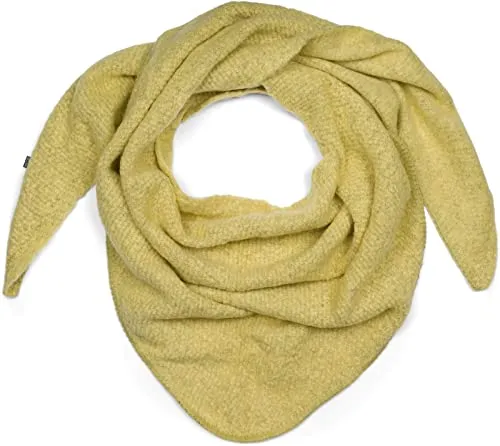 styleBREAKER Damen Großer Strick Dreieck Schal einfarbig meliert | Weiches warmes Winter Dreiecktuch | Strickschal aus Viskose Wolle für kuschlige Looks, Farbe:Limettengrün