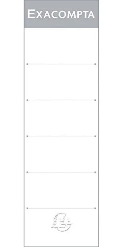 Exacompta 538E 10er Pack Ordner-Rückenschild. Etiketten 64 x 185 mm zum Einstecken in Ordner weiß mit Beschriftungslinien