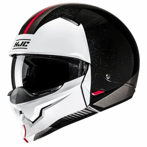 HJC i20 Vena Jethelm, schwarz-weiß-rot, Größe L in rot von HJC Helmets