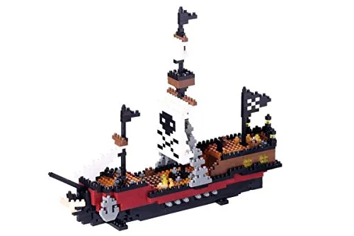 Nanoblock NBM-011 Piratenschiff - Konstruktionsspielzeug - Kreatives Konstruktionsspielzeug mit hohem Detailgrad, ideal für Piratenfans und Sammler. Fördert die Feinmotorik und Kreativität.
