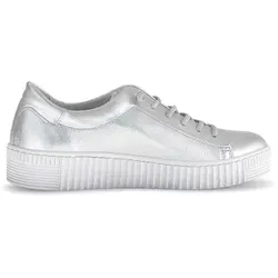 Gabor Leder-Sneakers in Silber - 38 - Sneaker mit Schnürung und rutschhemmender Laufsohle, ideal für stilechte Bequemlichkeit und Alltagstauglichkeit.