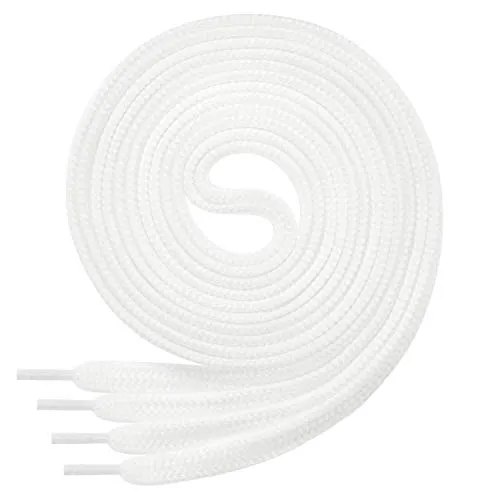 Di Ficchiano 1 Paar SCHNÜRSENKEL weiß flach 7mm breit für Sneaker Sportschuhe Lederschuhe - flache Schuhbänder sehr reißfest - Shoe Laces Farbe: weiß 90cm