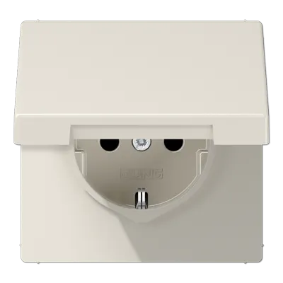 Jung LS1520KL Schutzkontakt-Steckdose, 16 A 250 V ~, Klappdeckel, Duroplast, Serie LS, weiß