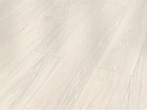 BASICfloor Laminatboden Eiche weiß Landhausdiele - Attraktiver Laminatboden in Eiche-Optik für ein rustikales Flair. Mit einfacher Klickverbindung für schnelle Verlegung – ideal für moderne Wohnräume. Robuste Qualität für langanhaltende Freude.