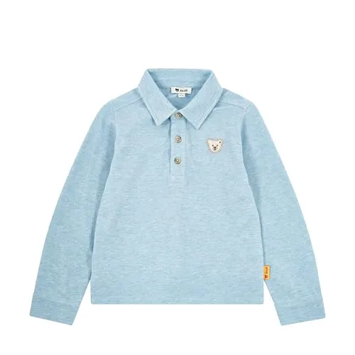 Steiff Poloshirt Langarm EU Größe 122 Chambray Blue - Klassisches langärmeliges Poloshirt für Kinder, ideal für jeden Anlass. Mit flauschigem Steiff Teddybärmotiv und pflegeleichter Maschinenwäsche. Hochwertige Verarbeitung für besten Tragekomfort.