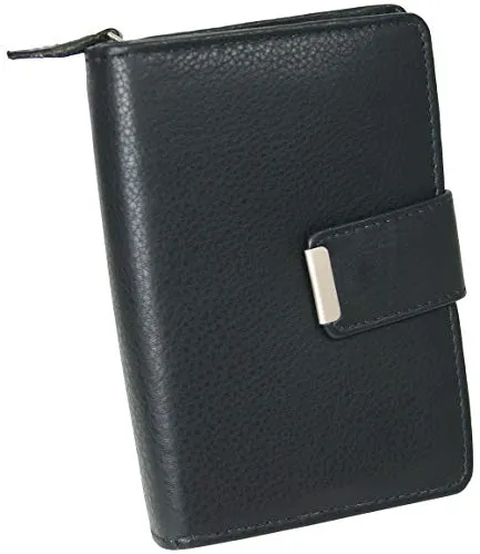 Money Maker Damen Leder Geldbörse - Handlicher Geldbeutel mit vielen Fächern (Schwarz) - Damen-Geldbörse aus hochwertigem Leder, kompakt mit 8 Kartenfächern und 2 Geldscheinfächern, ideal für Ordnung und Stil im Alltag.