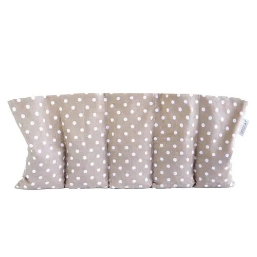 LOOLAY Kirschkernkissen Mikrowelle 50x20 cm – Wärmekissen Bio Baumwolle – Kirschkern Kissen mit 5 Kammern – Ideal bei Muskelverspannungen und Menstruationsbeschwerden (punkte braun)