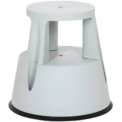 hjh OFFICE Tritthocker TIO-M I Kunststoff Elefantenfuß, Höhe 42 cm - Leichter Rollhocker aus bruchsicherem Kunststoff, bis 150 kg belastbar; ideal für Gewerbe und Haushalt mit rutschfesten Trittflächen und flexibler Nutzung durch Rollen.