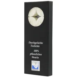 Stearin-Teelichte, 18/38 mm, Elfenbein, KERZENFARM HAHN, Brenndauer ca. 4h, 10 Stück pro Verpackung