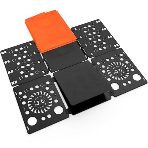 BoxLegend V3 Faltbrett Für Kleidung Hemden Pollover Hosen Wäsche Kinder und Erwachsen T Shirt Faltbrett Wäsche Faltbrett Verstelltbar Hemdenfalter (Schwarz)