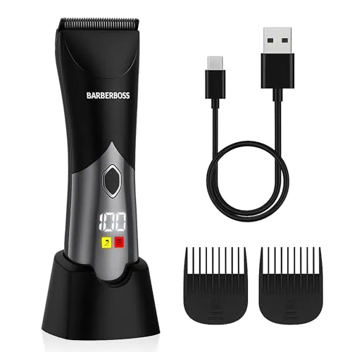 BarberBoss Körperhaarschneider für Männer – Wasserdichter Trimmer mit USB-C-Ladefunktion