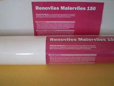 Renoviervlies 150 g Malervlies Anstrich-Vlies glatte überstreichbare Vliestapete weiß | 18,75 qm 25 Meter Rolle