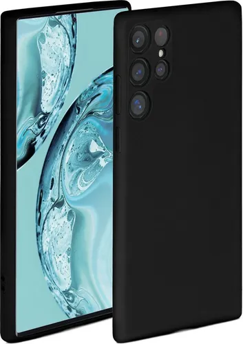 ONEFLOW Soft Case für Samsung Galaxy S22 Ultra Hülle aus Silikon mit Kameraschutz, Silikonhülle mit erhöhtem Schutz fürs Display, Backcover Schutzhülle, weiche Handyhülle, Schwarz