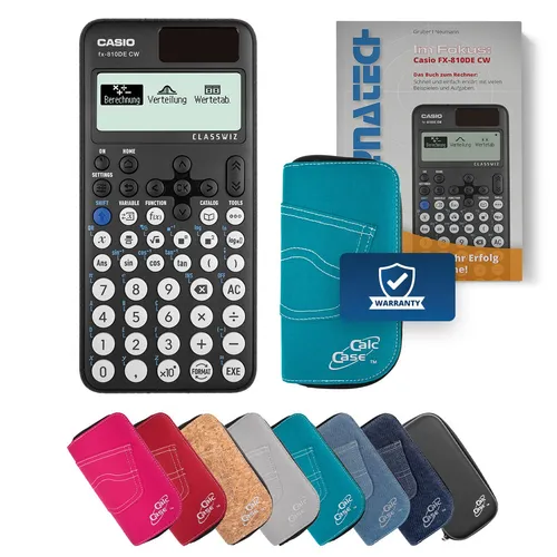 Casio FX-810 DE CW Schulrechner mit Schutztasche türkis und