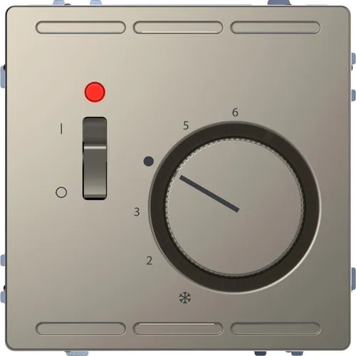 Merten Raumtemperaturregler 24 V mit Schalter, Nickelmetallic