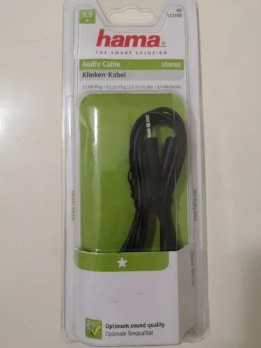 Hama Audio Standard Klinkenkabel 3,5mm M/M Stereo 1,5m Schwarz OVP