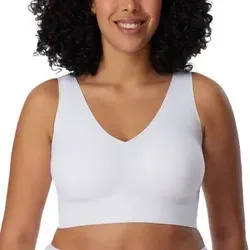 Schiesser BH Invisible Soft Bralette Weiß 46 Damen - Funktionsunterwäsche mit nahtlosem Design für unvergleichlichen Komfort und perfekte Passform – ideal unter enganliegender Kleidung.