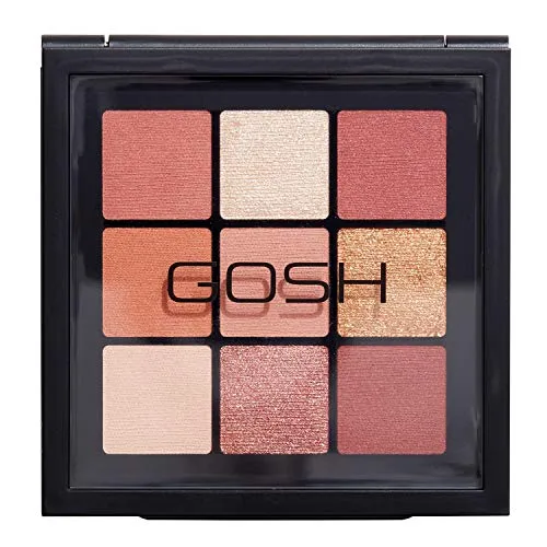 GOSH Eyedentity Lidschatten-Palette 002 BE HUMBLE mit 9 perfekt abgestimmten Farben in Matt & Metallic I kombinierbar für Tages-Make-Up & glitzernde Looks für den Abend I vegan & parfümfrei