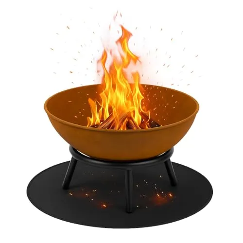 HEAT Grillmatte für Gasgrill Ø100cm, Grillmatten für Holzkohle, BBQ Grillmatten, Grillunterlage, Grillteppich, BBQ Zubehör, 100x100cm, Rund