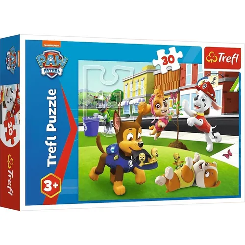 Trefl 18306 - Hunde in Aktion Puzzle, 30 Teile mit PAW Patrol Helden, fördert Kreativität und Konzentration für Kinder ab 3 Jahren